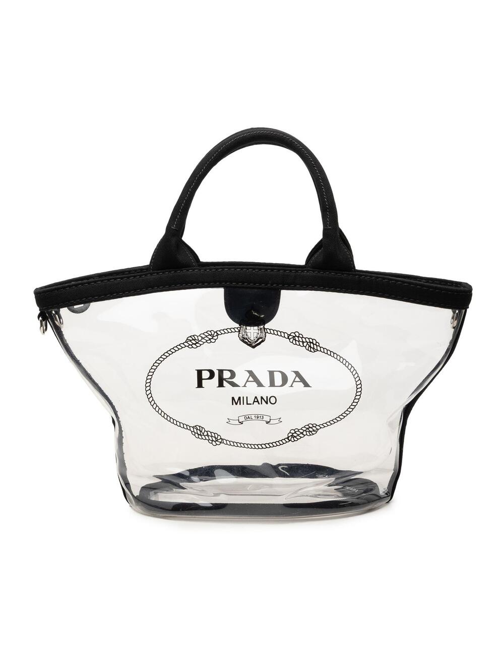 Prada Pvc Canapa Logo Tote Pre-Loved #360423P57B